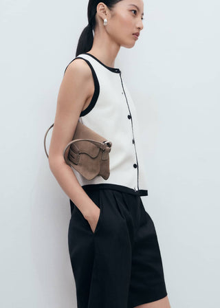 Chaleco de Punto con Detalles Contraste