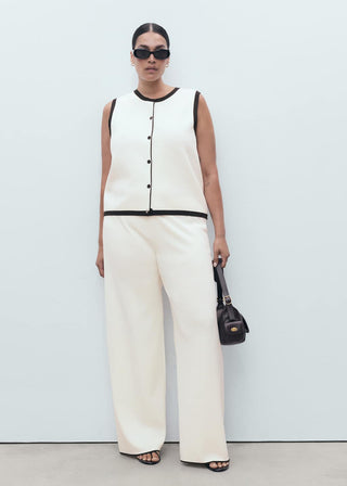 Chaleco de Punto con Detalles Contraste