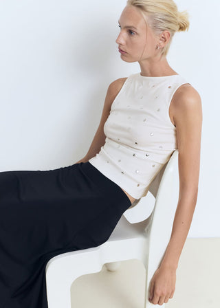 Blusa con Tachuelas de Algodón