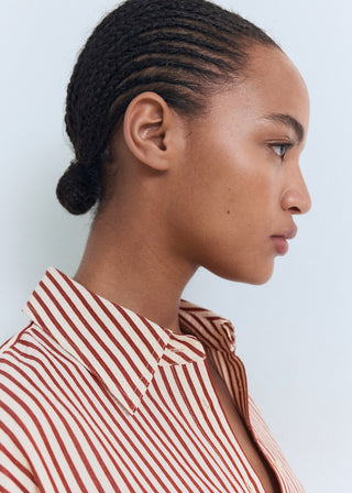 Camisa Manga Larga Con Estampado Rayas