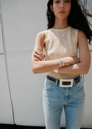 Blusa de Punto con Tejido Calado