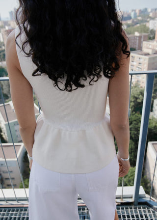 Blusa de Punto con Detalle Lazos