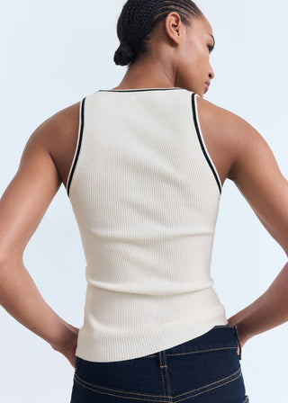 Camiseta de Punto con Detalles en Contraste