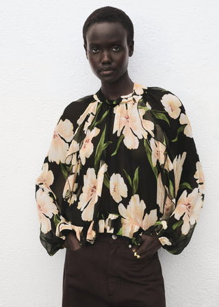 Blusa Manga Larga con Estampado Floral