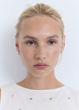 Blusa con Tachuelas de Algodón