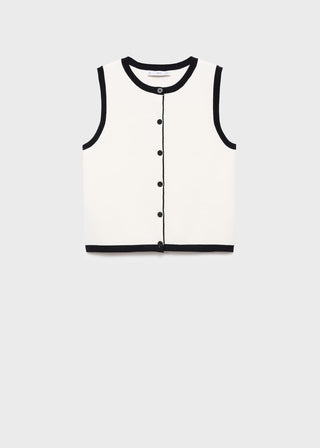 Chaleco de Punto con Detalles Contraste