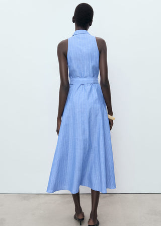 Vestido Camisero con Estampado Rayas