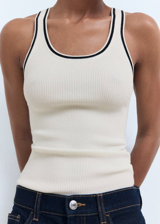 Camiseta de Punto con Detalles en Contraste