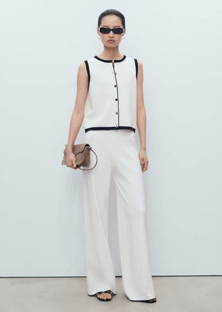 Chaleco de Punto con Detalles Contraste