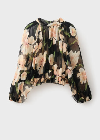 Blusa Manga Larga con Estampado Floral