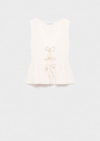 Blusa de Punto con Detalle Lazos