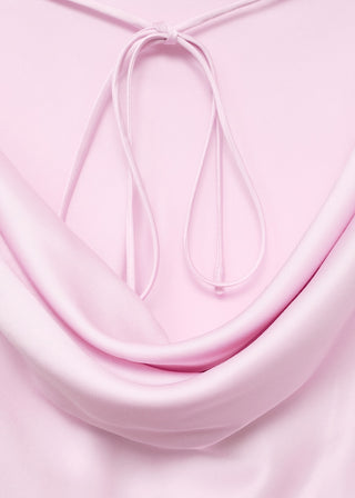 Blusa Satinada con Espalda Drapeada