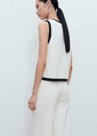 Chaleco de Punto con Detalles Contraste