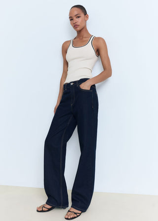 Camiseta de Punto con Detalles en Contraste