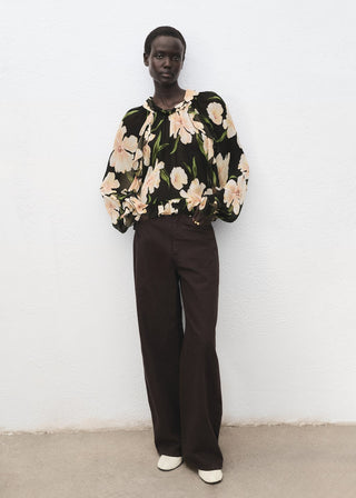 Blusa Manga Larga con Estampado Floral