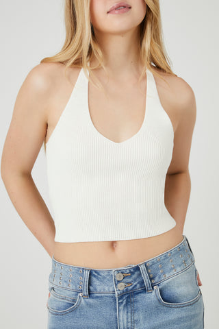 Top Halter de Punto Estilo Suéter