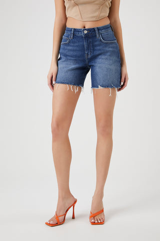 Short Denim con Gastados en Bajo