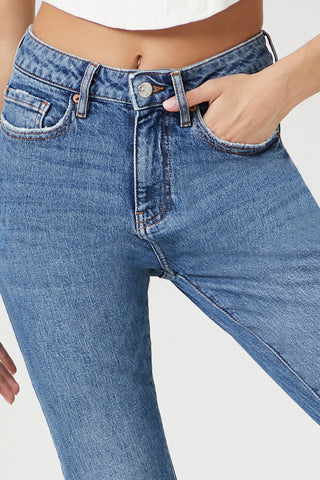 Jeans Bootcut de Tiro Alto con Bolsillos