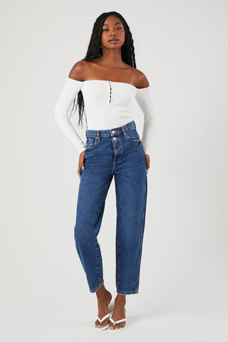 Mom Jeans Talle Alto con Bolsillos