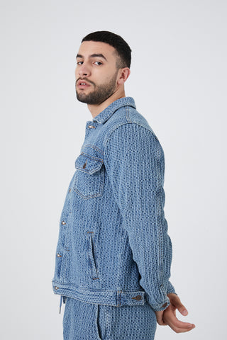 Jacket Denim con Bolsillos Delanteros