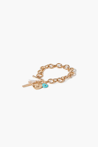 Pulsera de Palanca con Cruz de Diamantes de Imitación