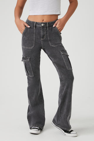 Jeans Cargo Acampanados con Bolsillos