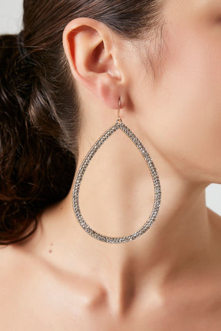 Aretes Grandes con Diamantes de Imitación