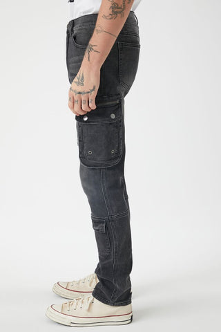 Jeans Cargo Ajustable de Talle Medio