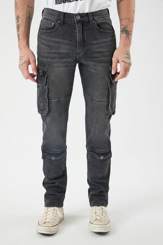 Jeans Cargo Ajustable de Talle Medio