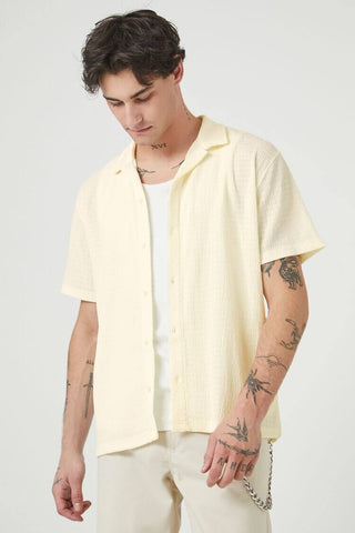 Camisa Texturizada con Cuello Cubano
