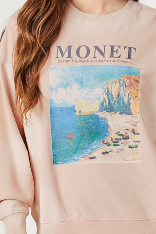 Sudadera con Capucha Estampado de Pintura de Monet