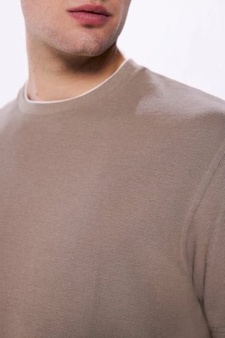 Camiseta Manga Corta Cuello con Contraste