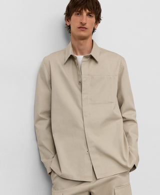 Camisa Manga Larga con Bolsillo de Algodón