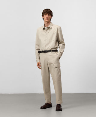 Camisa Manga Larga con Bolsillo de Algodón