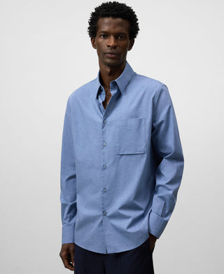 Camisa Manga Larga con Bolsillo de Algodón
