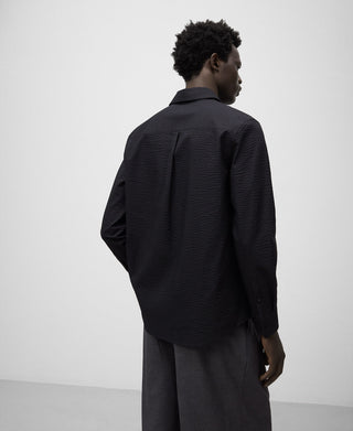 Camisa Manga Larga con Logo Bordado de Algodón