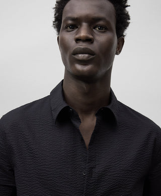 Camisa Manga Larga con Logo Bordado de Algodón