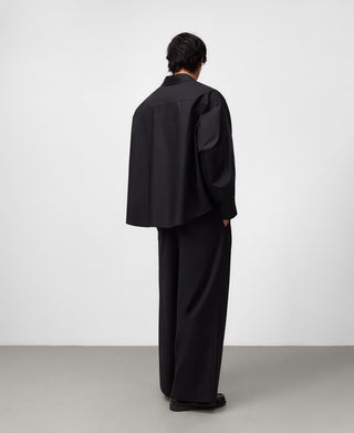 Camisa Oversize Manga Larga con Detalle Encaje