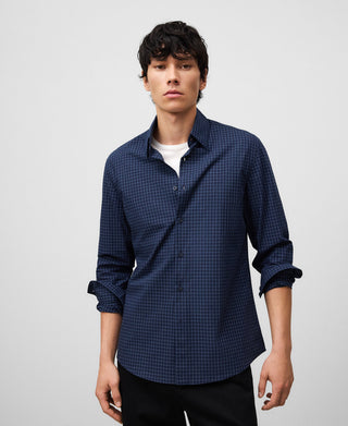 Camisa Manga Larga con Estampado Cuadros