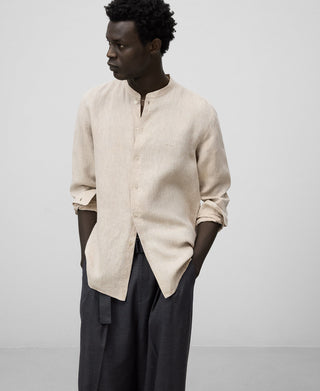 Camisa Manga Larga Cuello Mao de Lino