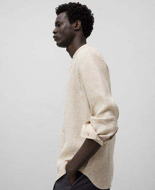 Camisa Manga Larga Cuello Mao de Lino