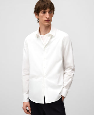 Camisa Slim Fit con Logo Bordado de Algodón