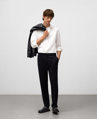 Camisa Slim Fit con Logo Bordado de Algodón