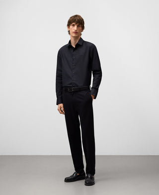 Camisa Slim Fit con Logo Bordado de Algodón