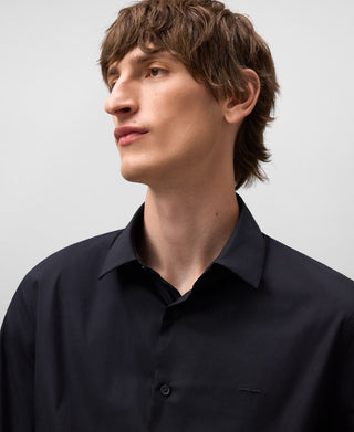 Camisa Slim Fit con Logo Bordado de Algodón