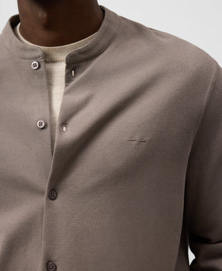 Camisa Manga Larga Cuello Mao de Algodón