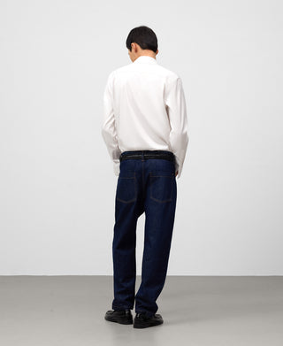 Camisa Manga Larga con Logo Bordado de Algodón