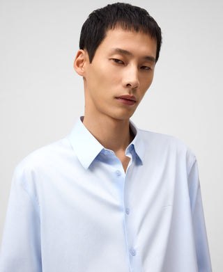 Camisa Manga Larga con Logo Bordado de Algodón