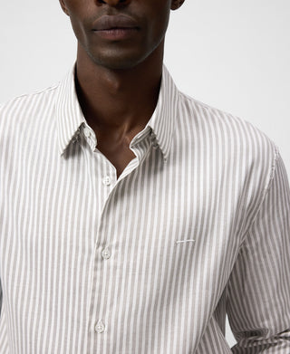 Camisa Manga Larga con Estampado Rayas
