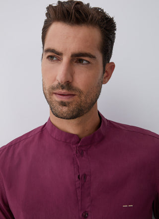 Camisa Manga Larga con Cuello Mao